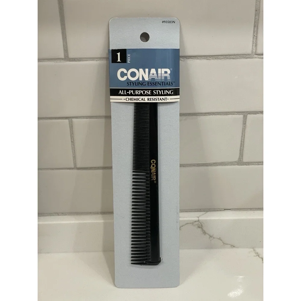 Conair‎ Barber Comb Close Tooth All Purpose Styling Chemical Resistant Black New
